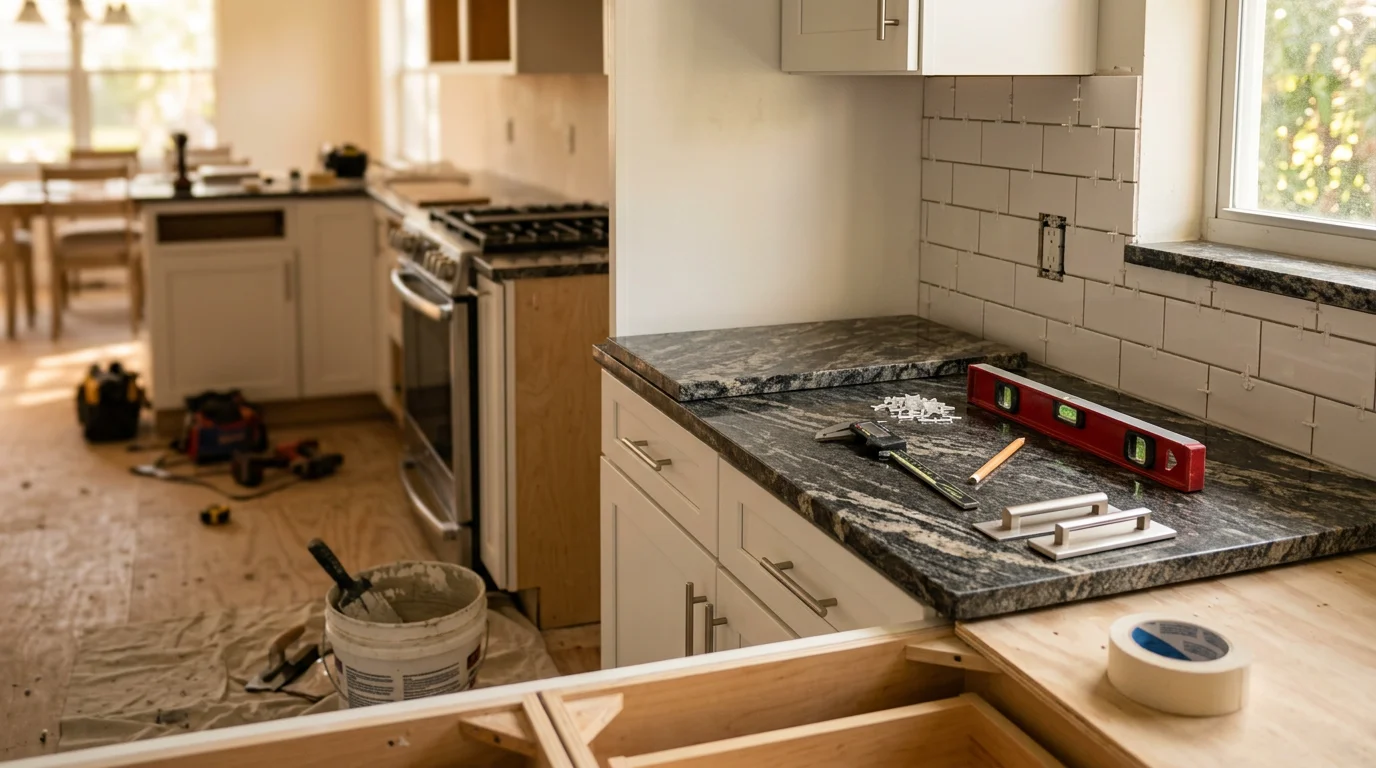 Upgraded kitchen interior in a West Palm Beach home showing refreshed surfaces, organized storage, and improved layout. Work completed by LCB Custom Kitchen Installs serving West Palm Beach and Jupiter.